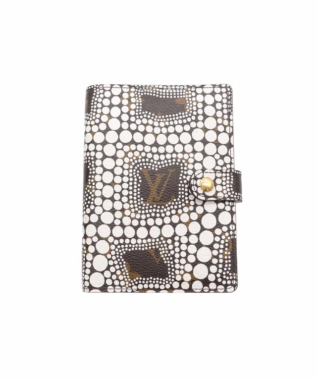 Louis Vuitton Yayoi Kusama Agenda PM Day Planner Cover White R21131 Auth 56462A in White Coated canvas from Luxury Promise