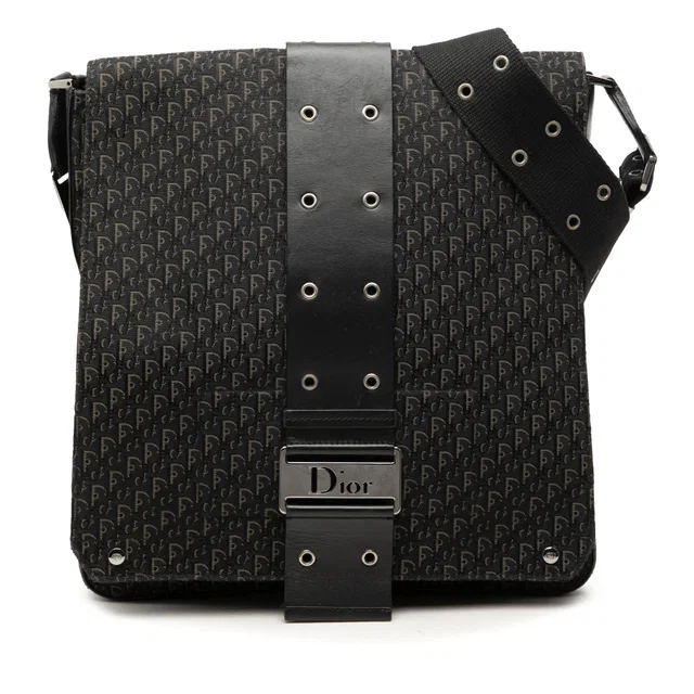 Black Dior Diorissimo Trotter Canvas Street Chic Crossbody in Black Canvas from Designer Revival