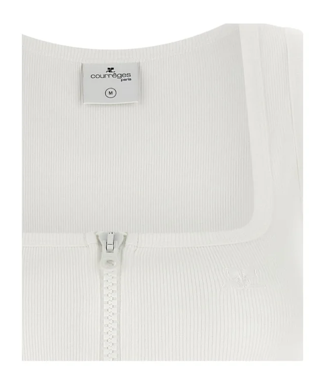 Courrèges Ribbed Zip-Front Tank Top, photo 3 of 8 from SENSER
