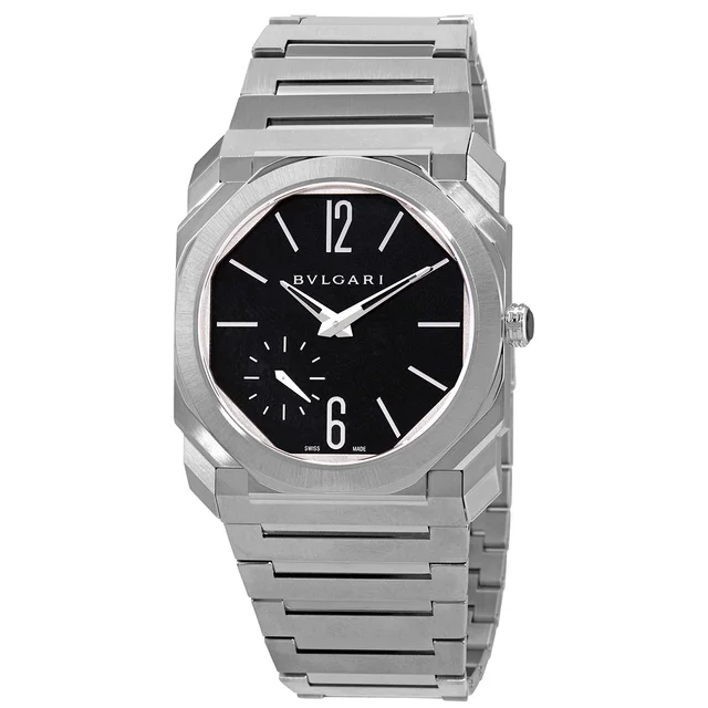Bvlgari Octo Finissimo Black Dial Mens Watch 103297 in silver|black|gray from Jomashop.com, photo 1 of 1