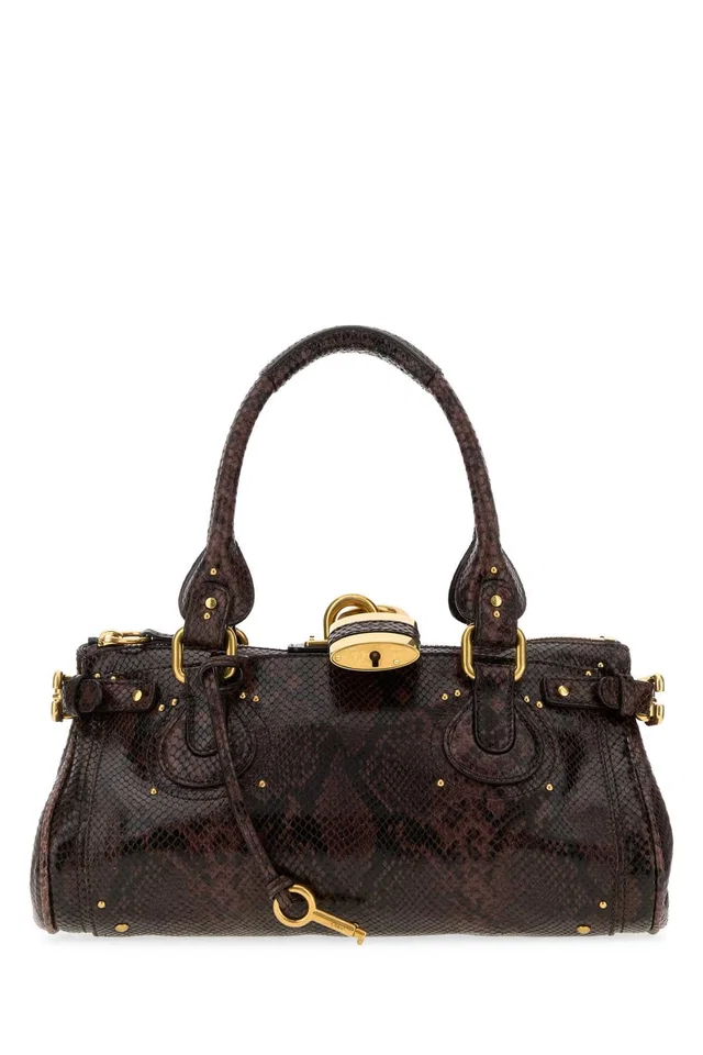 Chloé Paddington Shoulder Bag — Brown in Brown Python from HEWI