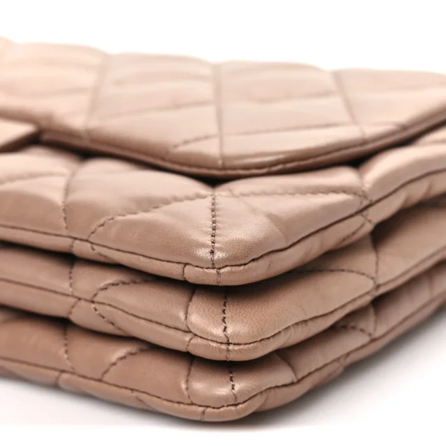 Quilted Chanel 3 Accordion Flap Bag Dark Beige in Beige Lambskin from FASHIONPHILE, photo 10 of 10