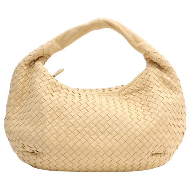 Bottega Veneta Intrecciato Hobo Bag Beige in Beige Woven leather from VINTAGE QOO TOKYO