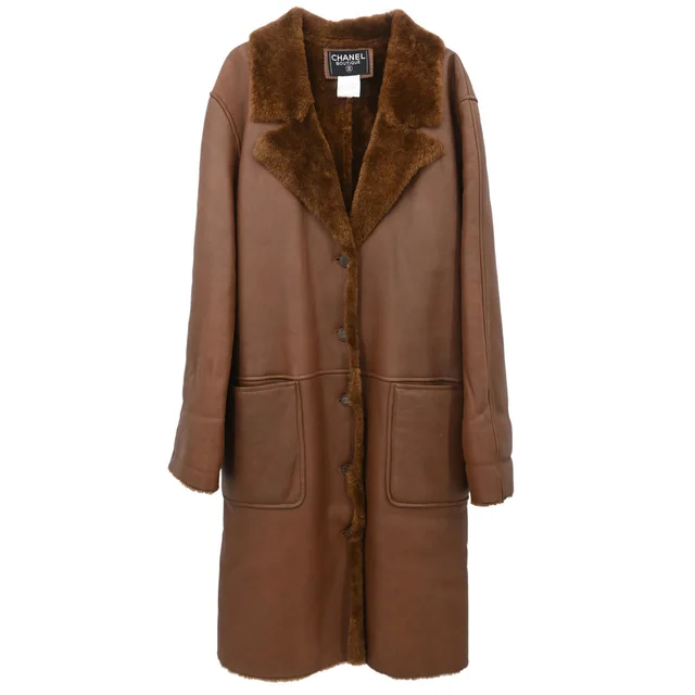 Chanel 1998 Coat Brown #38 in Brown from AMORE Vintage Tokyo