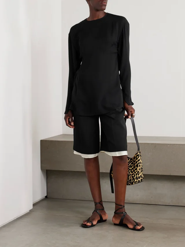 WARDROBE.NYC Silk-georgette blouse in Black, photo 2 of 2 from NET-A-PORTER (Canada)
