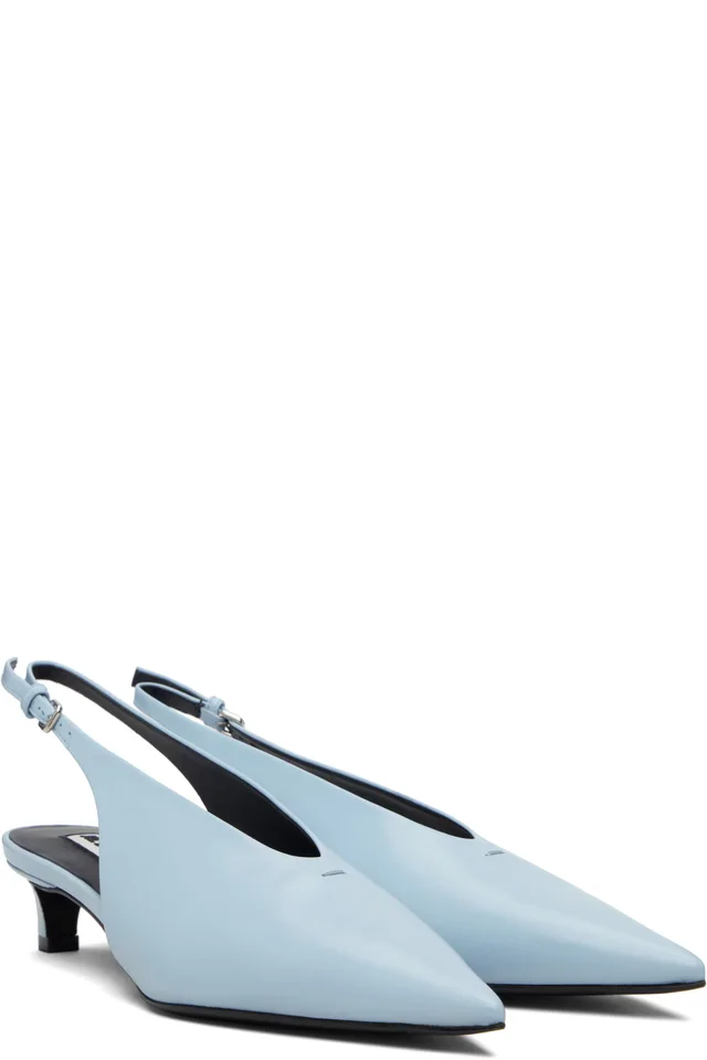 Jil Sander Blue Slingback Heels, photo 4 of 5 from SSENSE