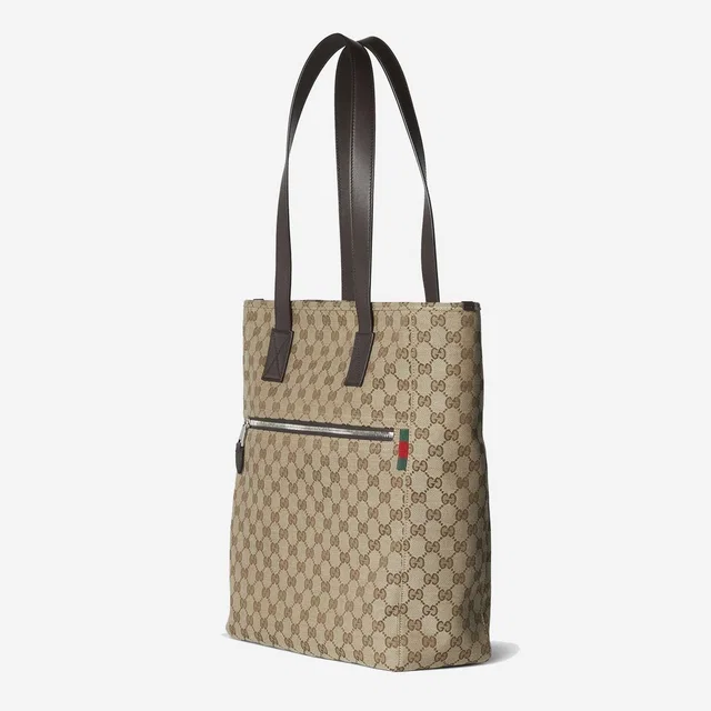 Gucci Gg Fabric Shoulder Bag — Brown Polyester in Brown Leather from HEWI