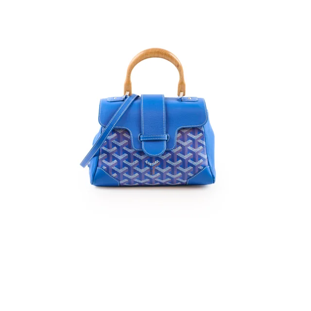 Goyard Saigon Mini Top Handle Bag Sky Blue in Blue Canvas from The Purse Affair