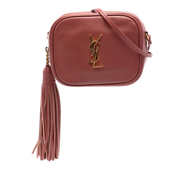 Red Saint Laurent Calfskin Monogram Blogger Bag in Red Calfskin from Designer Revival