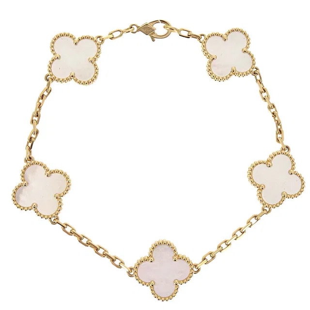 Van Cleef & Arpels Alhambra Bracelet Mother of Pearl Gold Au750 Jewelry in Gold from AMORE Vintage Tokyo