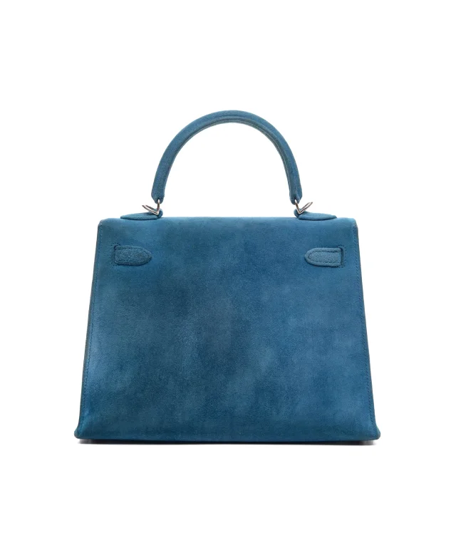Hermès Kelly 25 Sellier Doblis Blue Thalassa PHW #H in Blue Leather from Luxury Promise, photo 3 of 15
