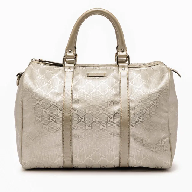 Gold Gucci Medium GG Imprime Joy Boston Bag in Gold Coated canvas from Designer Revival, photo 1 of 1