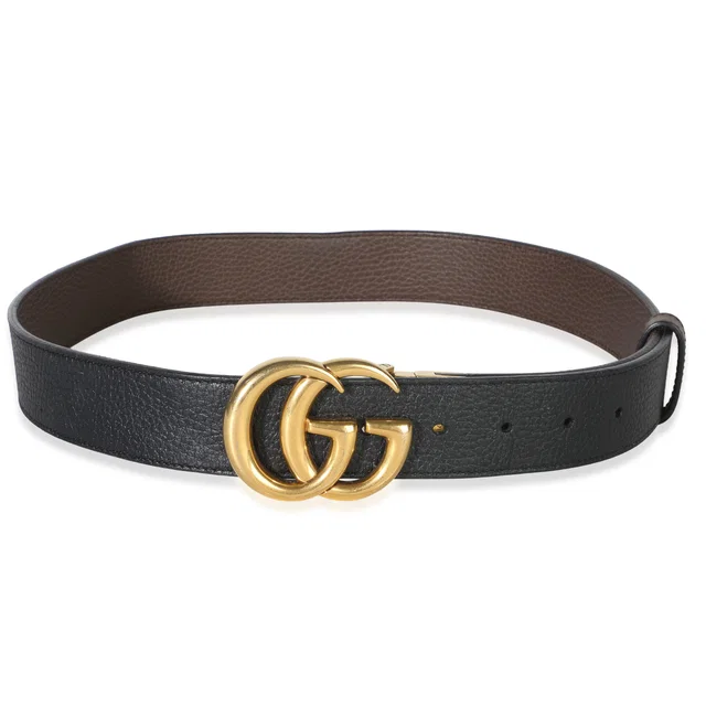 Gucci Black Calfskin Interlocking G Buckle Belt 90/36 in Black Calfskin from myGemma
