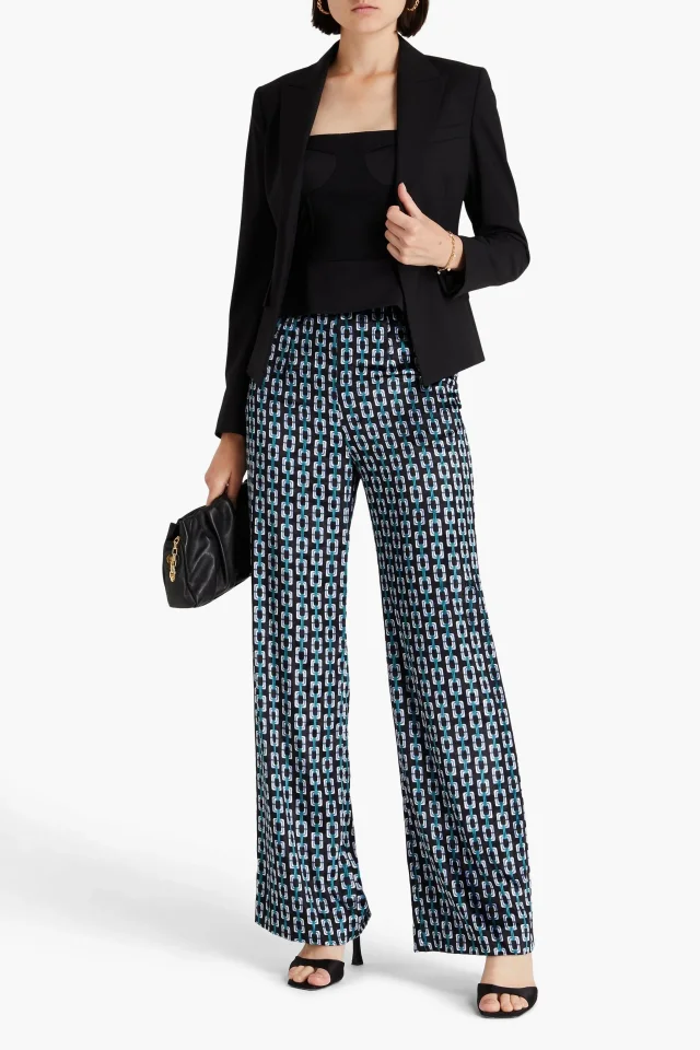 Diane von Furstenberg Vegas printed velvet straight-leg pants, photo 2 of 4 from THE OUTNET