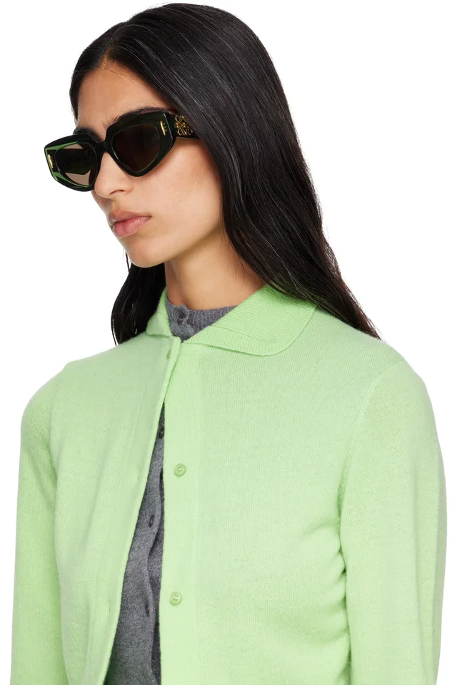 LOEWE Green Anagram Sunglasses, photo 4 of 4 from SSENSE
