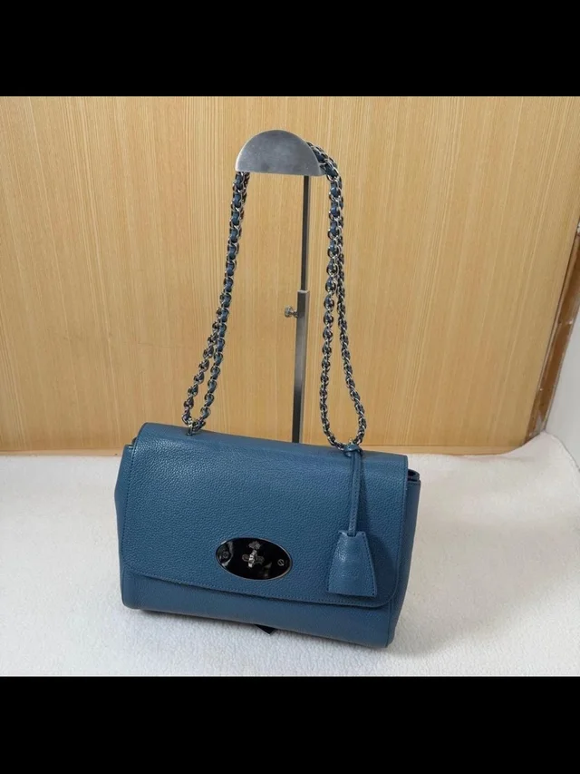 Mulberry Blue Leather Chain-Handle Shoulder Bag in blue|red Leather from Poshmark