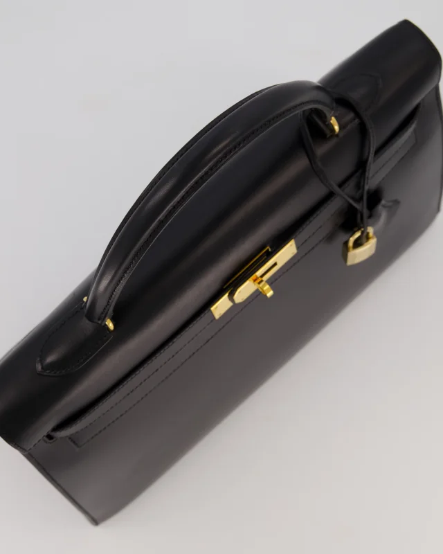 Hermès Vintage Kelly 35 Sellier Bag in Black Box leather from Sellier, photo 18 of 22