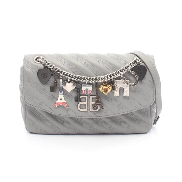 Balenciaga BB Round Leather Shoulder Bag in Leather from LuxUness