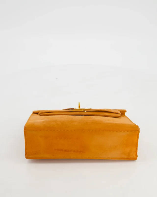 Hermès Vintage Mini Kelly Pochette Bag in Orange Calfskin from Sellier, photo 18 of 23