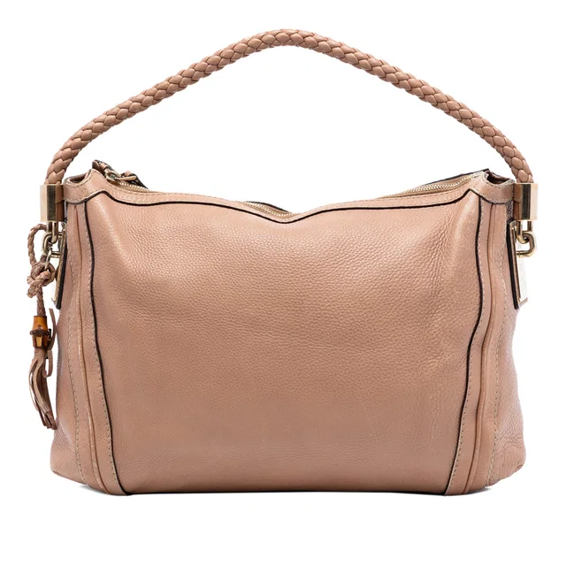 Brown Gucci Medium Pebbled Calfskin Bella Shoulder Bag in Brown Calfskin from Designer Revival