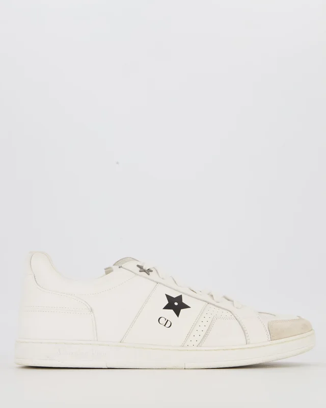 Dior White Star Sneakers in Calfskin Leather and Suede Size EU 41.5 from Sellier