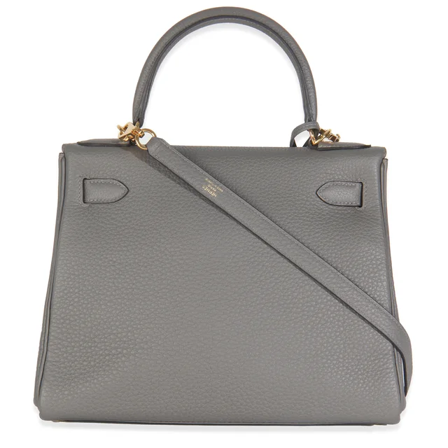 Hermès Etain Clemence Retourne Kelly 28 Ghw Gray Leather Handbag in Taupe Clemence leather from HEWI, photo 2 of 2