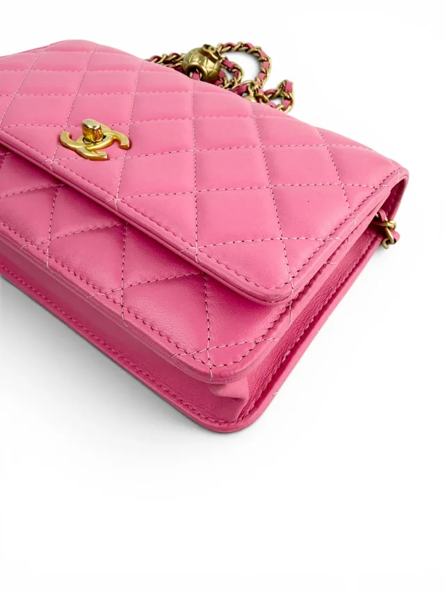 Chanel Barbie Pink Lambskin Pearl Crush WOC in Pink Lambskin from Season 2 Consign, photo 4 of 4