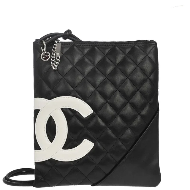 Chanel 2005-2006 Black Calfskin Cambon Ligne Shoulder Bag in Black Calfskin from AMORE Vintage Tokyo