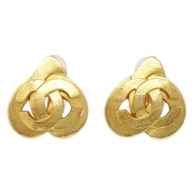 Chanel 1997 Heart Earrings Gold Clip-On 97P in Gold from AMORE Vintage Tokyo
