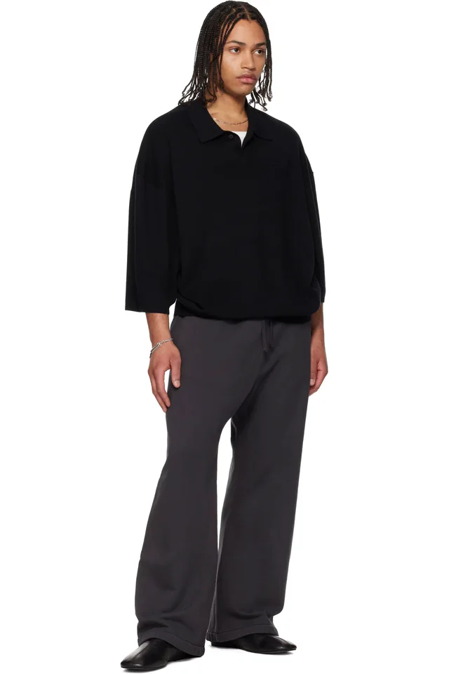 Fear of God ESSENTIALS Black Signature Classic Flare Sweatpants, photo 4 of 4 from SSENSE