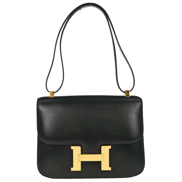 Hermès Black Box Calf Constance 23 Shoulder Bag in Black Box leather from AMORE Vintage Tokyo