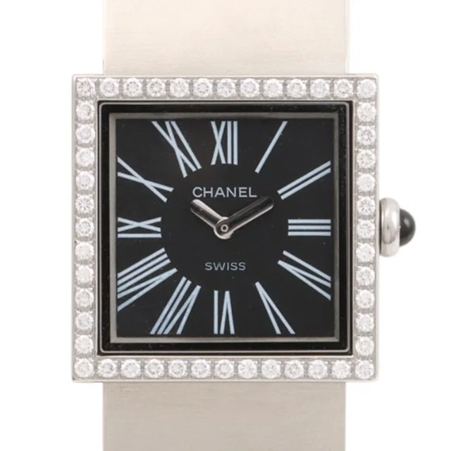 Chanel Diamond Mademoiselle Watch H0875 Quartz Black in Black from VINTAGE QOO TOKYO