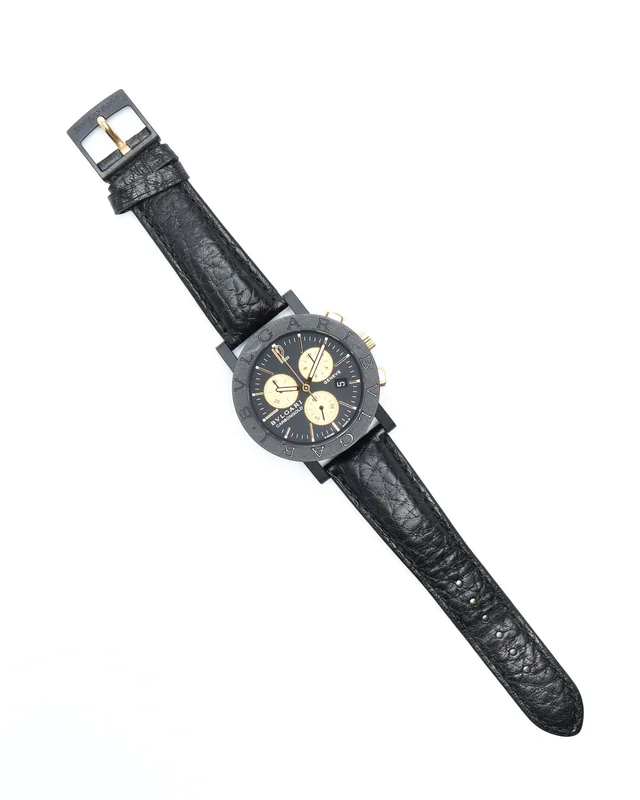 Bvlgari Carbon Gold Genève 38mm Ref BB38CLCH Full Set Watch in Gold Leather from A Retro Tale, photo 4 of 8