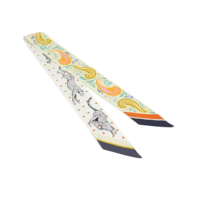 Hermès Guepards Bandana Twilly Scarf in Silk from The Reluxe
