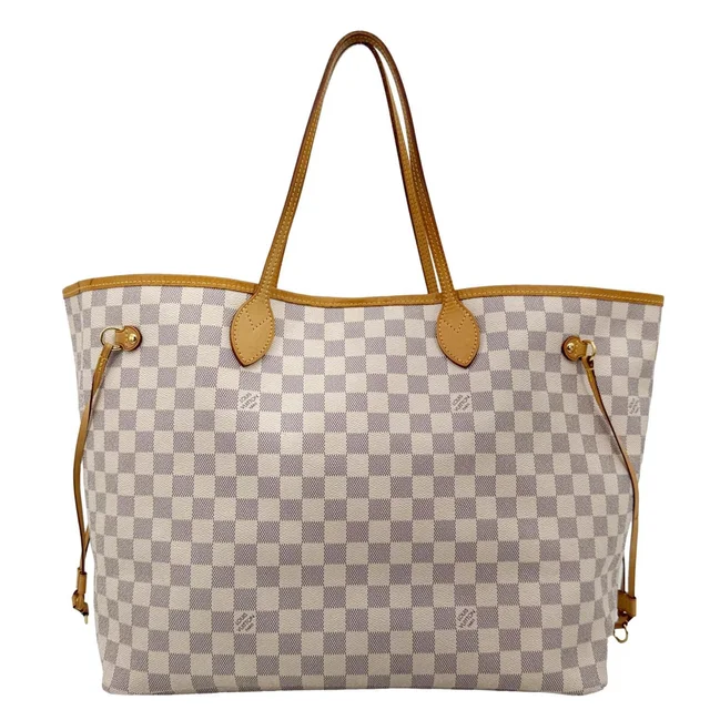 Louis Vuitton Neverfull GM Damier Azur Tote Shoulder Bag White in White Canvas from Dallas Designer Handbags