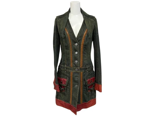 Dior Denim Jacket Black Green Red Cotton Polyurethane in Black Denim from The Reluxe