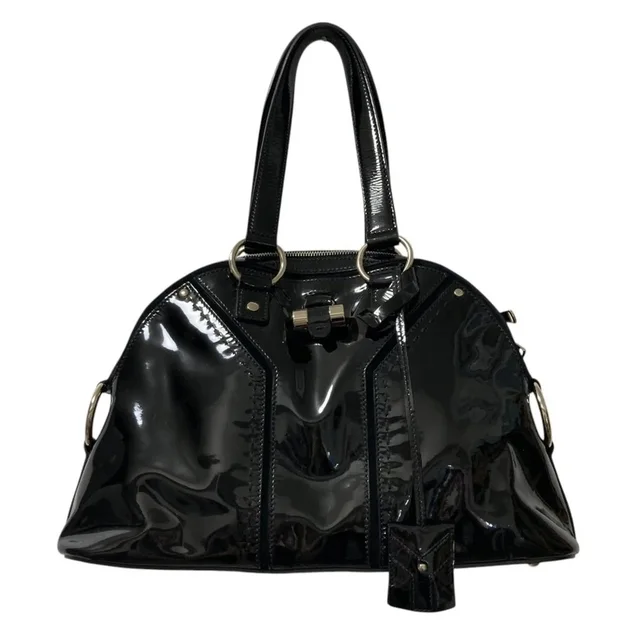 Saint Laurent Muse Y-Line Patent Leather Handbag 156465 Black Women's in black Patent leather from Grailed