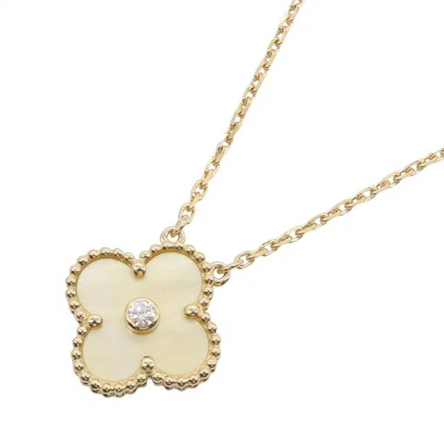 Van Cleef & Arpels Necklace Vintage Alhambra Yellow Mother of Pearl 41.5 18k in Yellow from The Reluxe