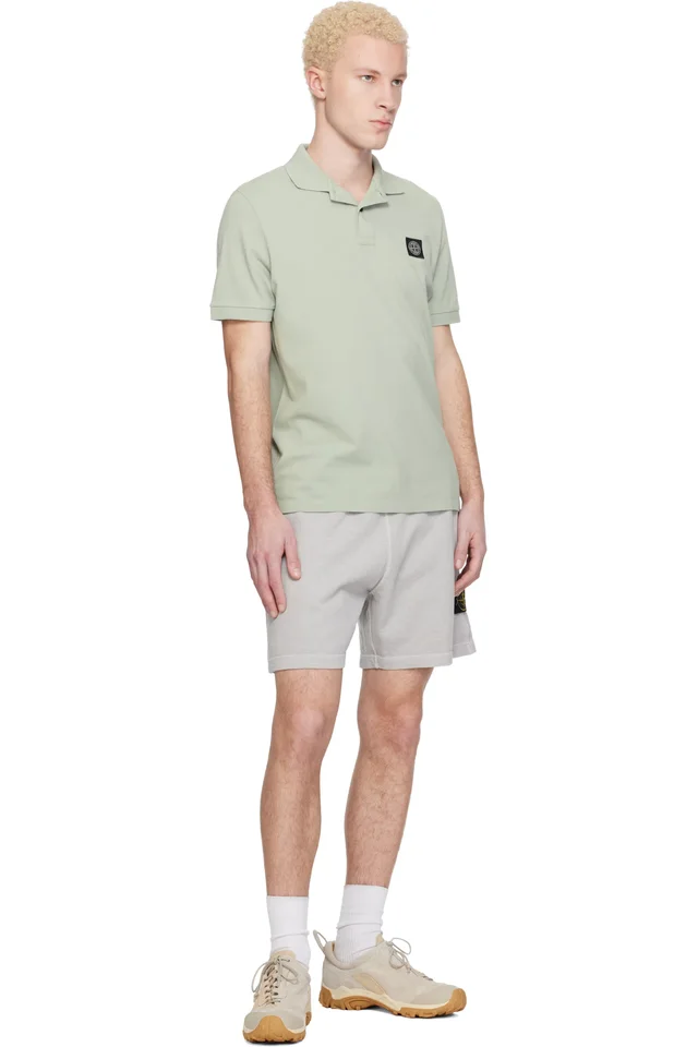 Stone Island Green 2200008 Organic Cotton Piqué Stretch Polo, photo 4 of 4 from SSENSE