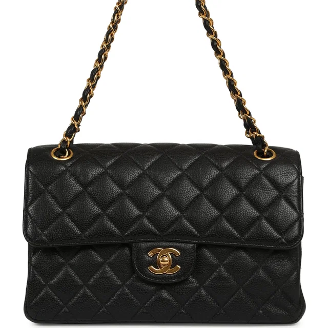 Chanel Vintage Double Sided Flap Bag Black Caviar Gold Hardware in Black Caviar leather from Madison Avenue Couture