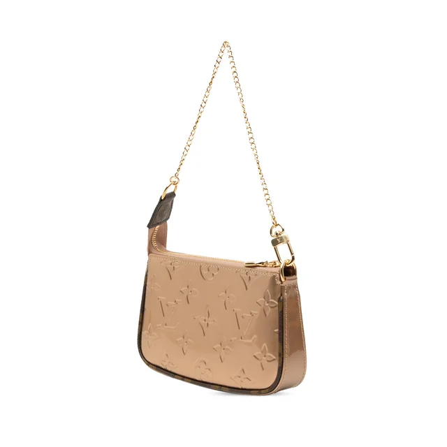 Gold Louis Vuitton Monogram Vernis Mini Pochette Accessoires Handbag in Gold Coated canvas from Designer Revival, photo 2 of 2