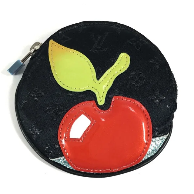 Louis Vuitton Coin Case Comte de Fais Apple Monogram Satin Canvas Black in Black Canvas from The Reluxe