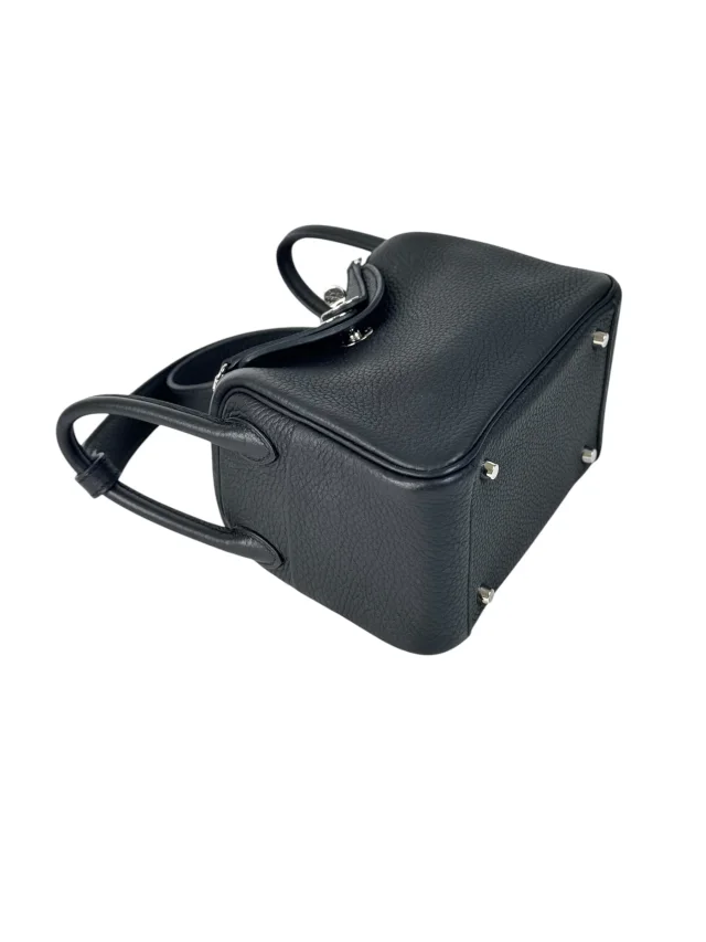 Hermès Black Lindy Mini Bag In Clemence in Black Clemence leather from Luxury Promise, photo 4 of 6