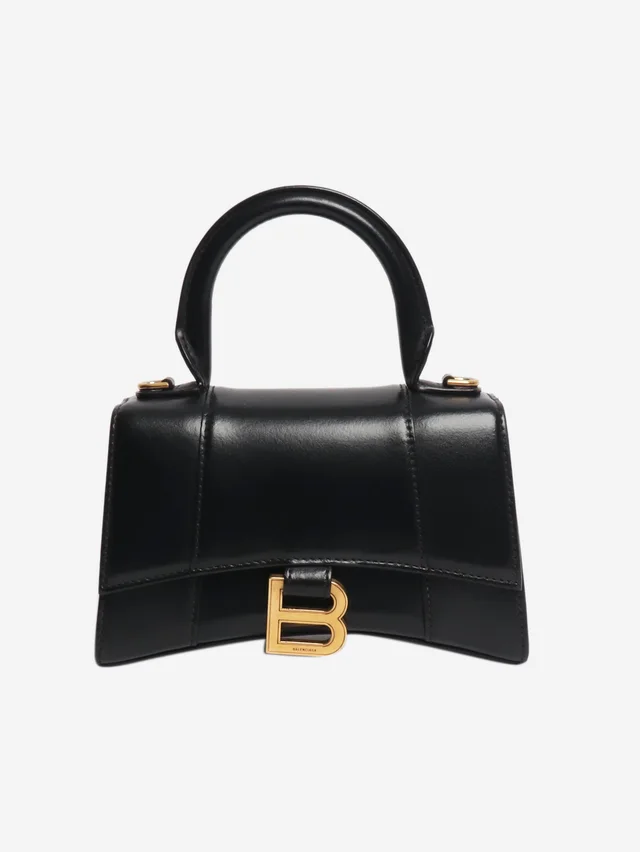 Balenciaga Black Hourglass leather 2way bag in Black Leather from Sign of the Times