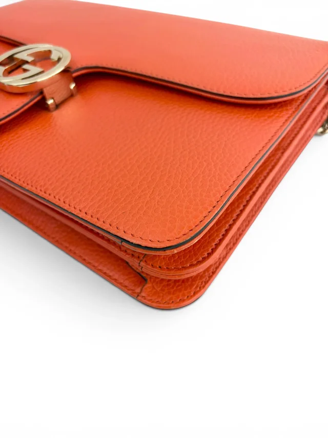 Gucci Interlocking G Shoulder Bag in Orange Leather from Season 2 Consign, photo 8 of 10