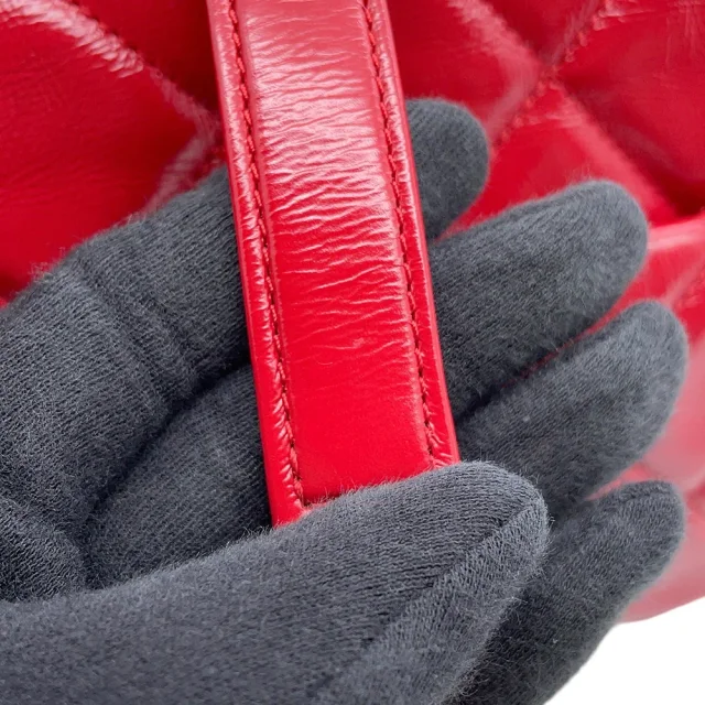 Chanel Matelasse ChainShoulder Bag Red shiny calf Size 20 in Red from GALLERY RARE, photo 11 of 14