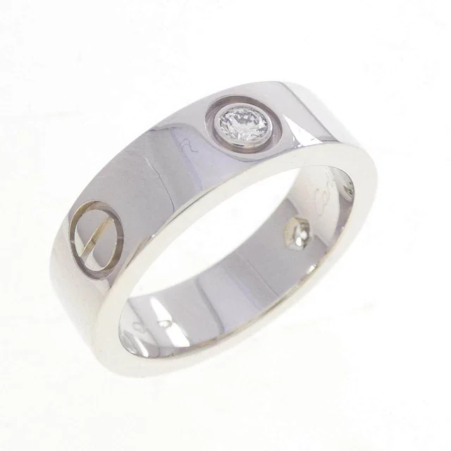 Cartier Love 750 White Gold Diamond Ring Size 11 in White from LuxUness