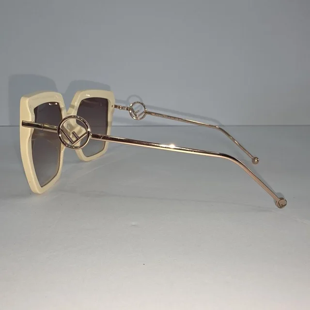 Fendi Women's Sunglasses - Cream in White from Depop, photo 1 of 1