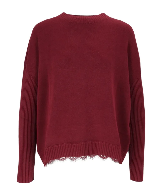 ERMANNO FIRENZE Ribbed-sleeve sweater with lace trim from SENSER, photo 1 of 1