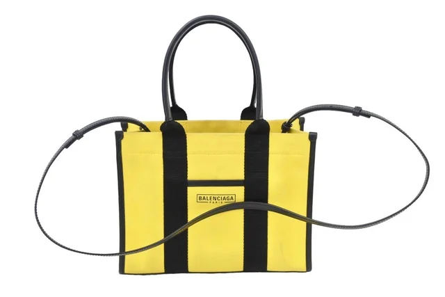 Balenciaga Tote Bag Shoulder Canvas Yellow Black Silver in gray|silver|yellow Canvas from Poshmark